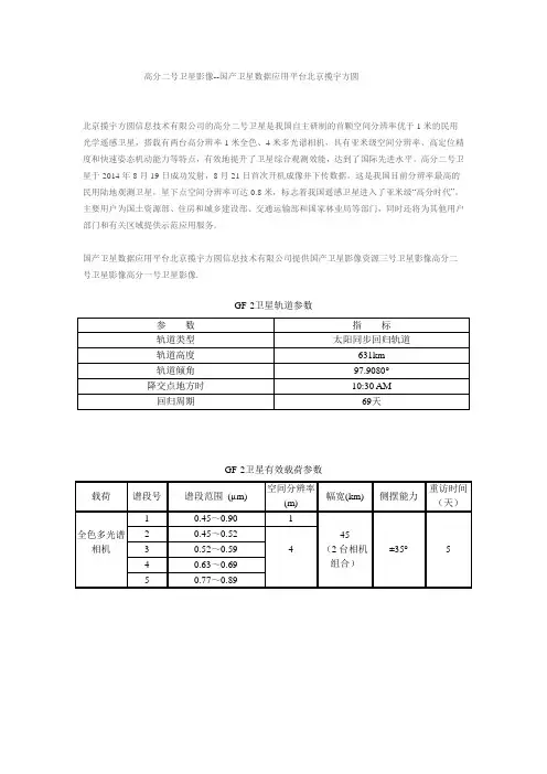 高分二号卫星影像--国产卫星数据应用平台北京揽宇方圆