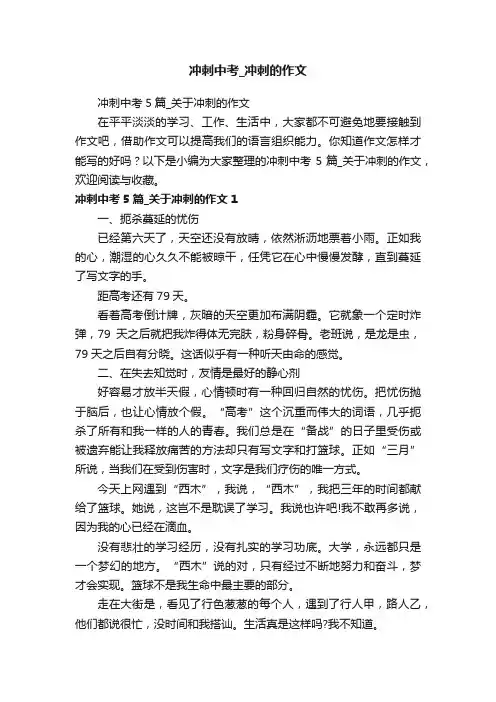 冲刺中考_冲刺的作文