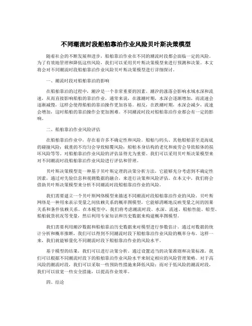 不同潮流时段船舶靠泊作业风险贝叶斯决策模型
