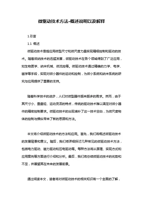 微驱动技术方法-概述说明以及解释