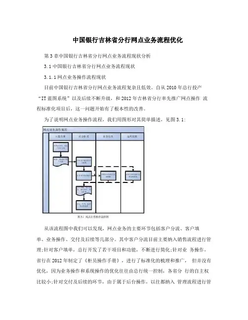中国银行吉林省分行网点业务流程优化