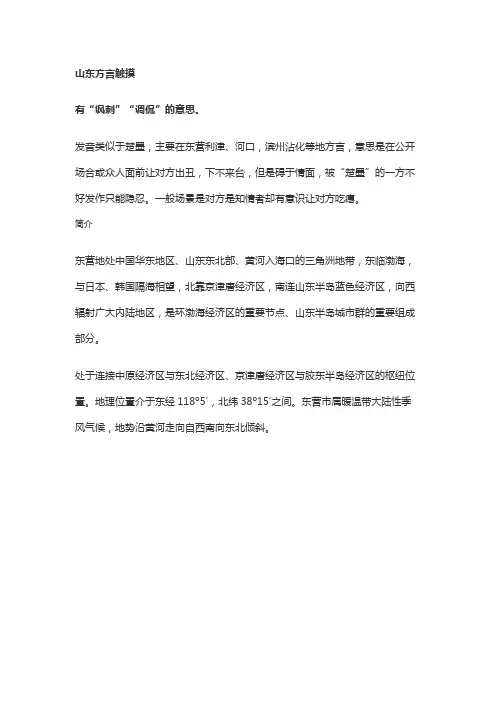 山东方言触摸