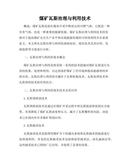 煤矿瓦斯治理与利用技术