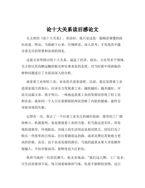论十大关系读后感论文