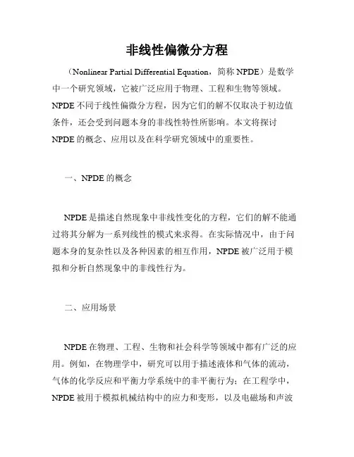 非线性偏微分方程