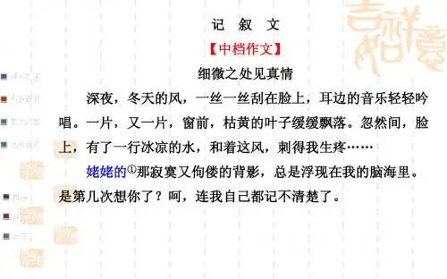 考场记叙文升格训练