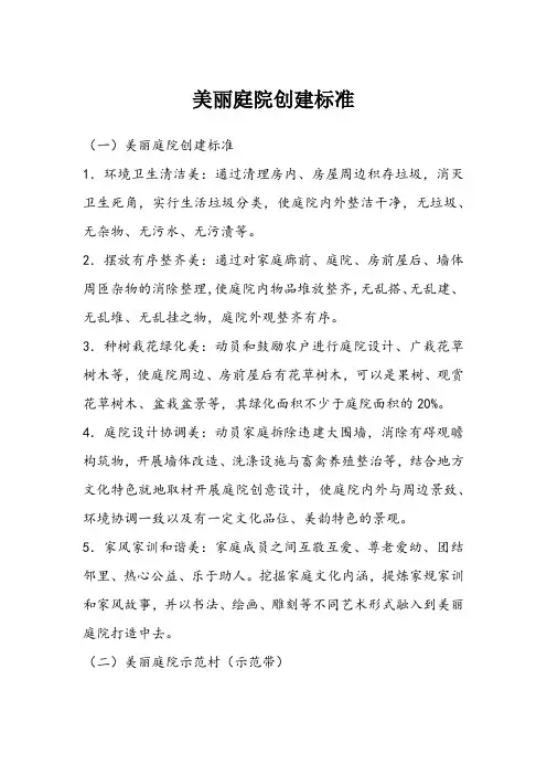 美丽庭院创建标准
