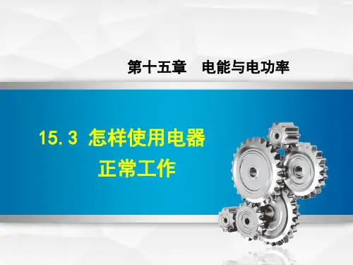 沪粤版九年级物理上册《怎样使用电器正常工作》PPT课件