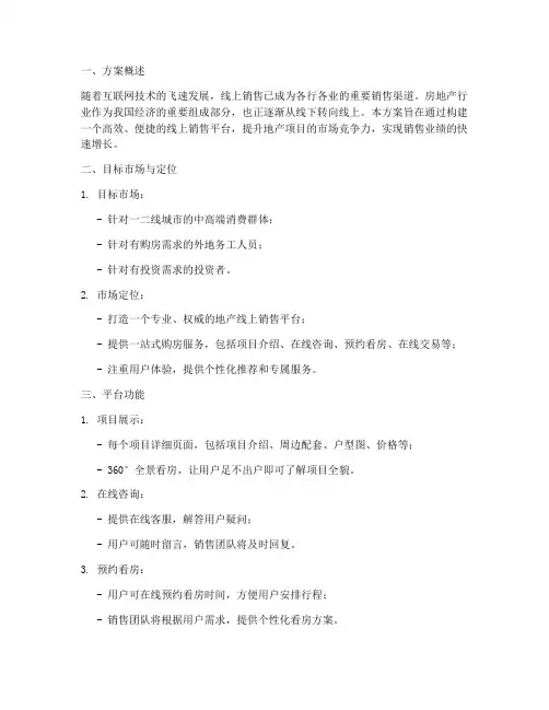 地产线上销售方案