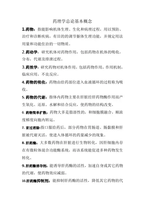 药理学总论基本概念