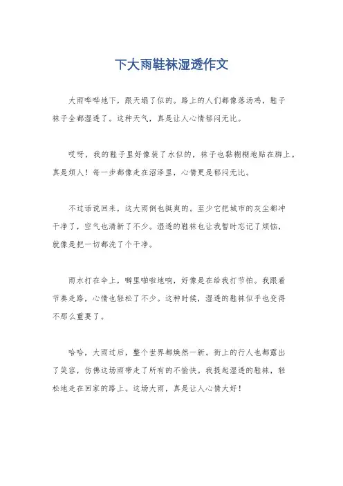 下大雨鞋袜湿透作文