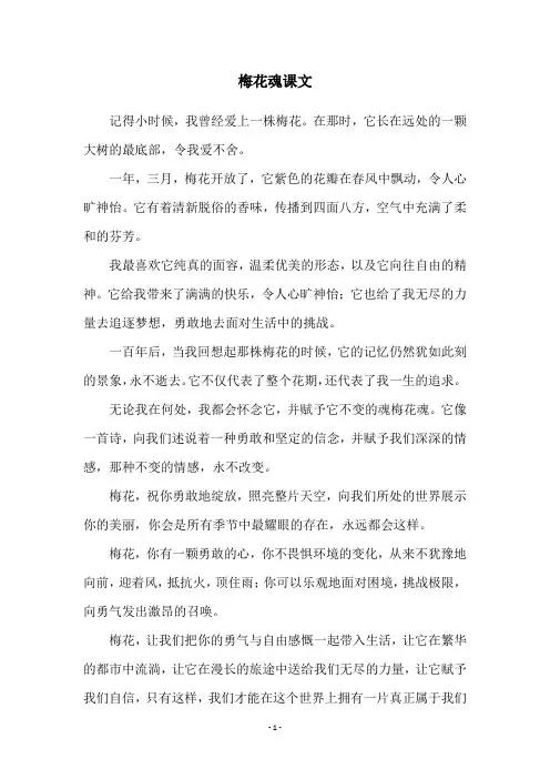 梅花魂课文