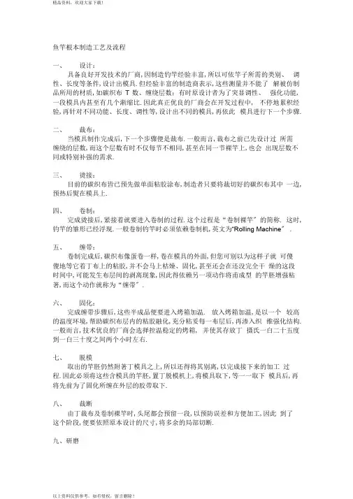 鱼竿基本制造工艺及流程