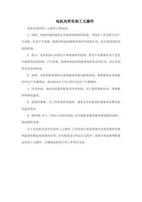 电机内所有热工元器件