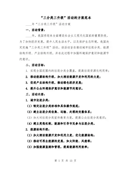 “三分类三升级”活动的方案范本(四篇)
