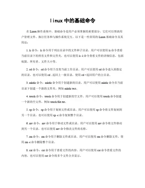 linux中的基础命令