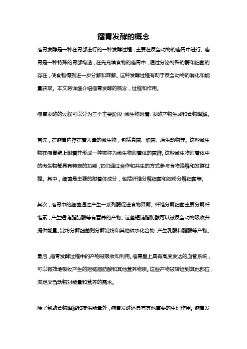 瘤胃发酵的概念