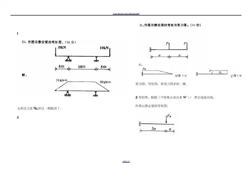 电大土木工程力学期末考试复习资料计算题