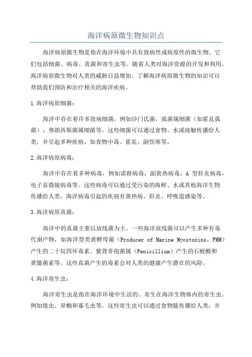 海洋病原微生物知识点