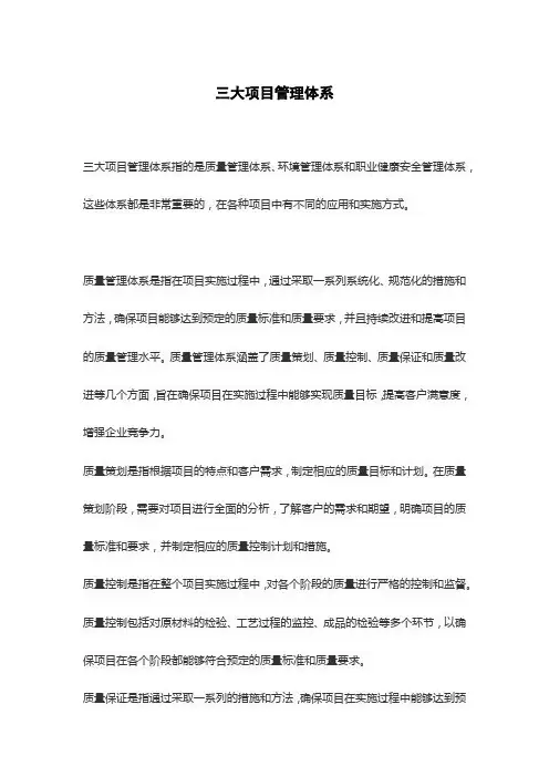三大项目管理体系