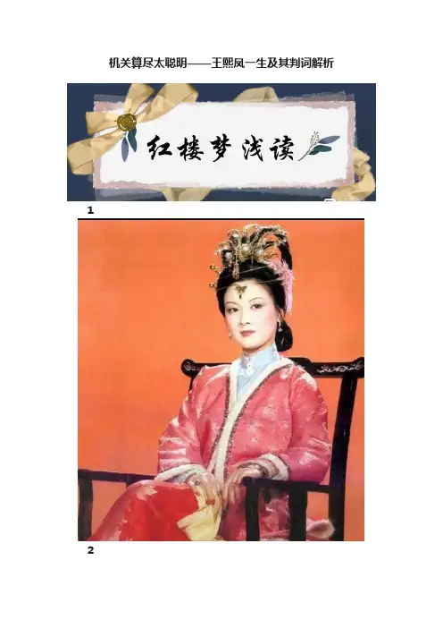 机关算尽太聪明——王熙凤一生及其判词解析