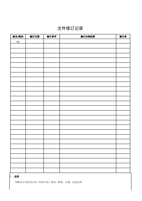 经营计划管理程序