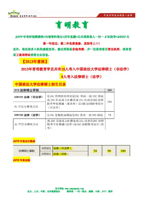 2014年中国政法大学法律硕士(非法)考研重难点