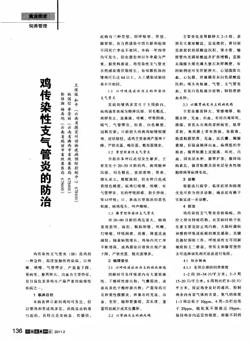 鸡传染性支气管炎的防治