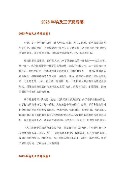 2023年埃及王子观后感_6