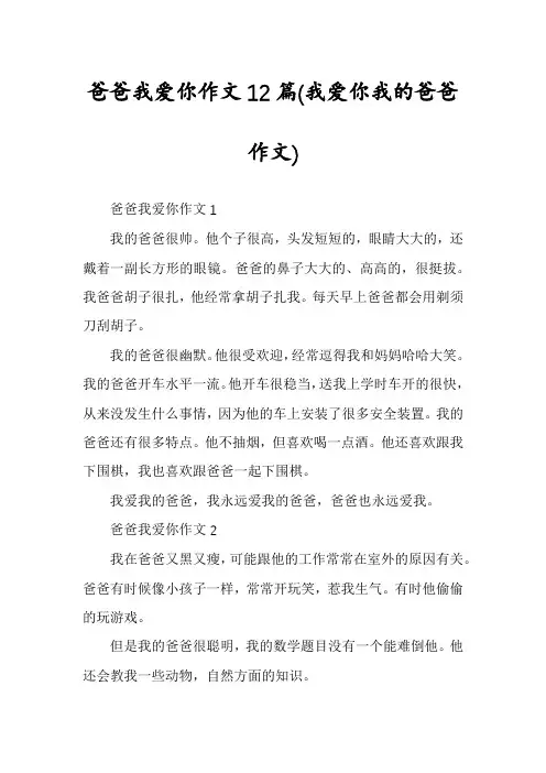 爸爸我爱你作文12篇