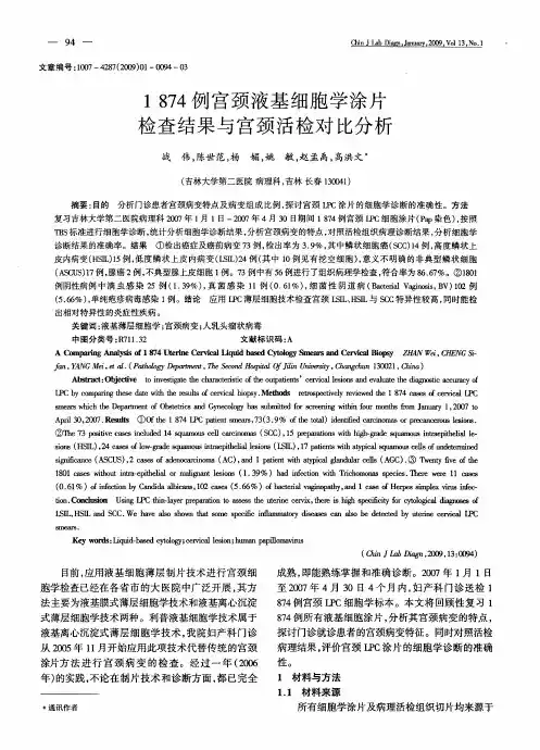 1874例宫颈液基细胞学涂片检查结果与宫颈活检对比分析