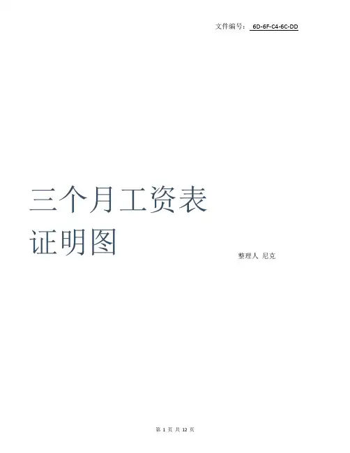 总结三个月工资表证明图