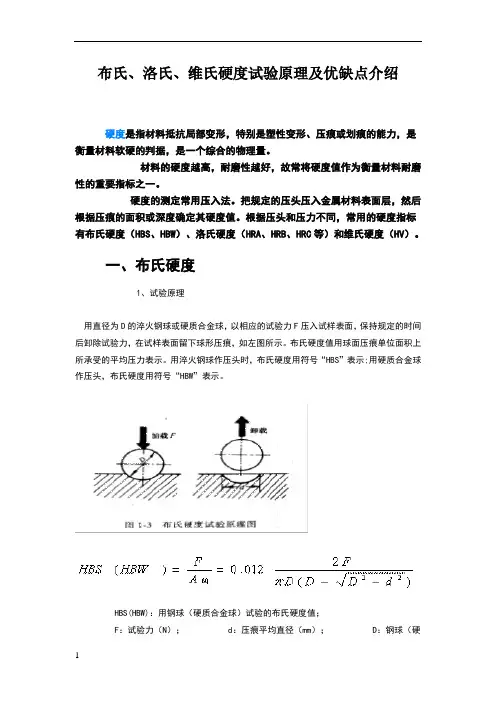 布氏、洛氏、维氏硬度试验原理及优缺点介绍