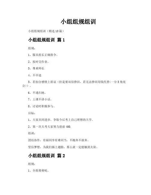 小组组规组训