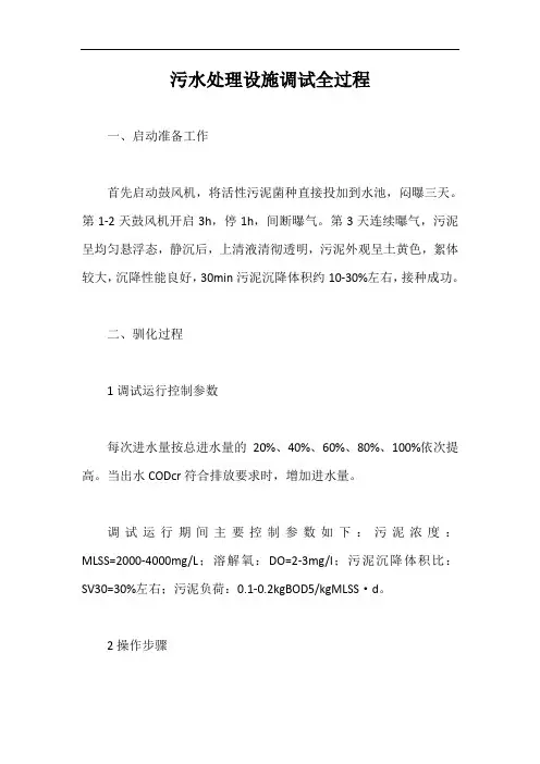 污水处理设施调试全过程【最新版】