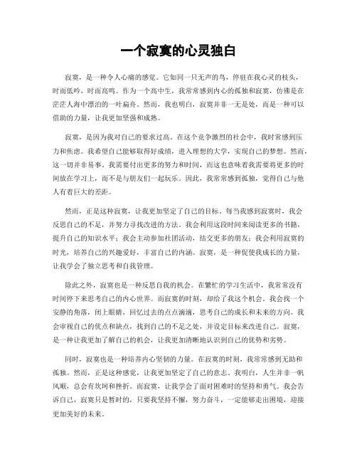 一个寂寞的心灵独白