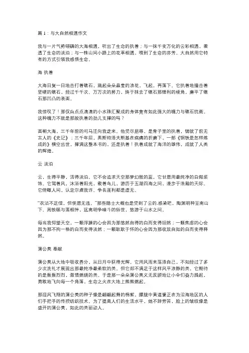 我与自然相遇作文600字左右