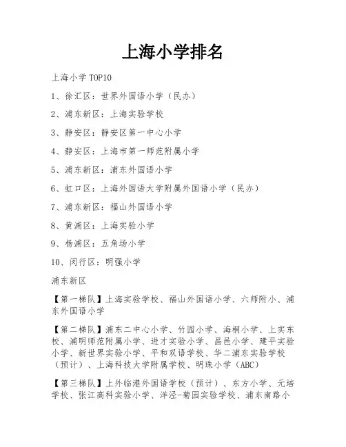 上海小学排名