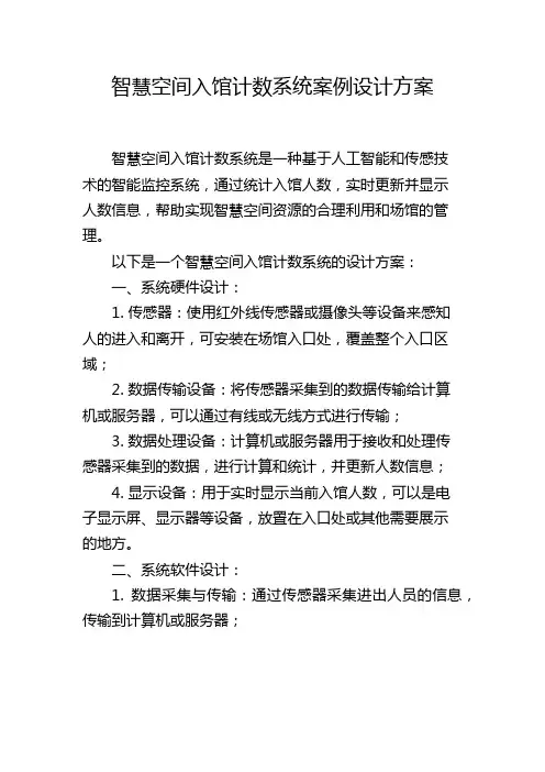 智慧空间入馆计数系统案例设计方案