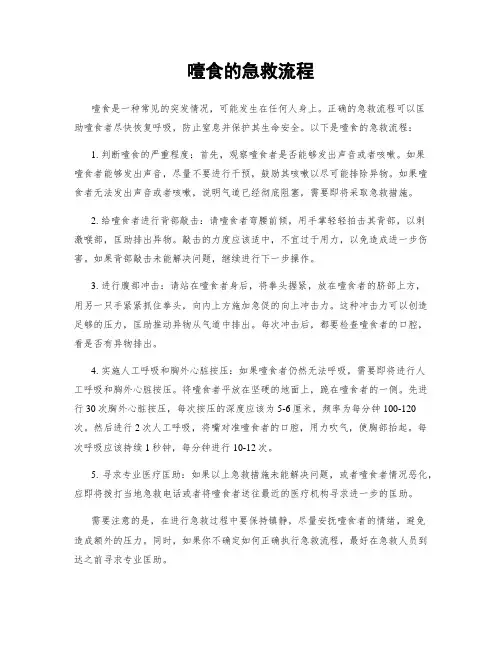 噎食的急救流程