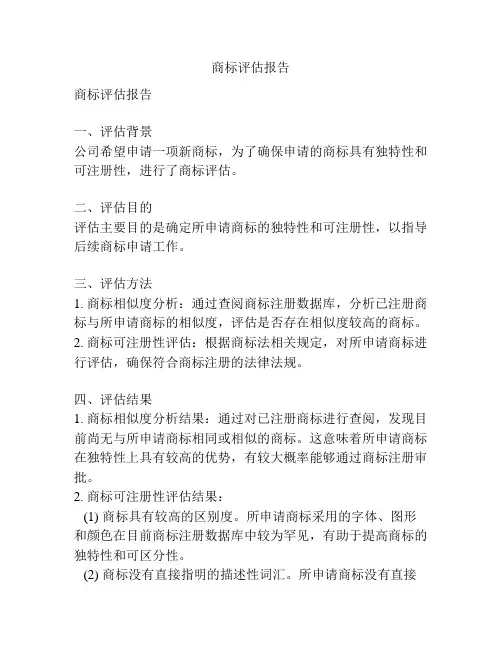 商标评估报告