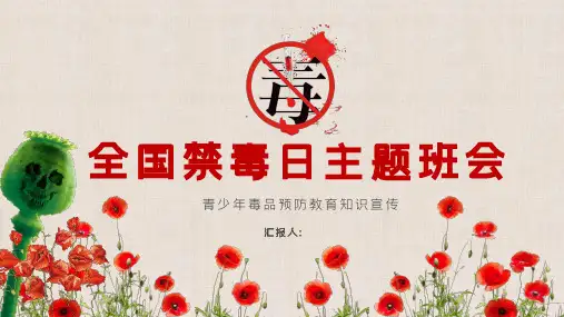 中小学生全国禁毒日毒品预防教育知识主题教育班会PPT