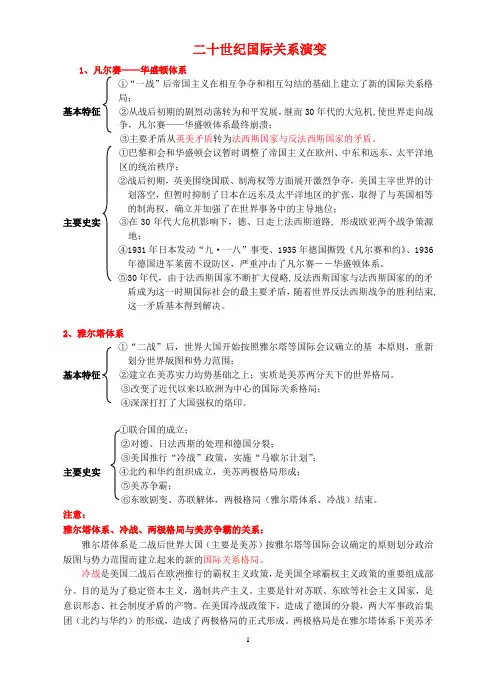 二十世纪国际关系演变