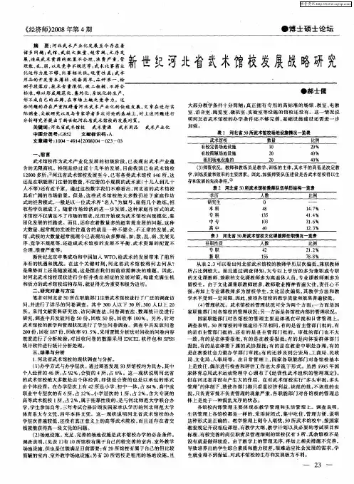 新世纪河北省武术馆校发展战略研究