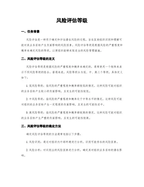 风险评估等级