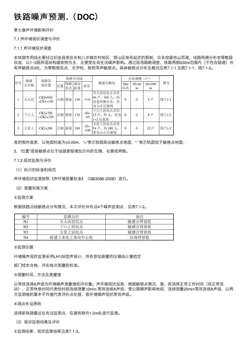 铁路噪声预测.（DOC）
