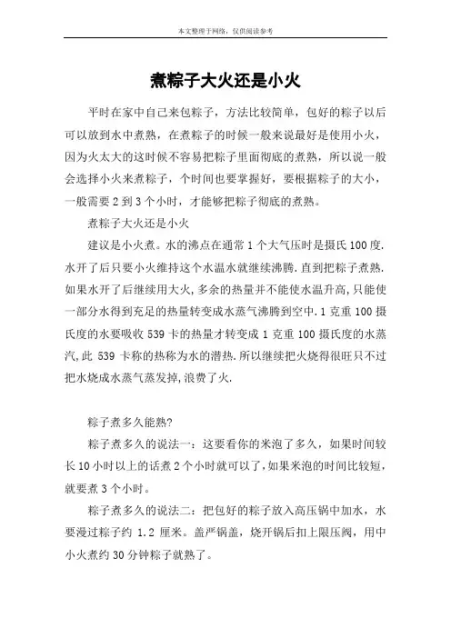 煮粽子大火还是小火