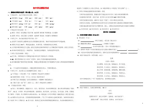 山东省2019-2020年中考语文真题试题(含答案) (10)