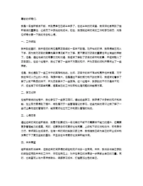 挂职锻炼述职报告