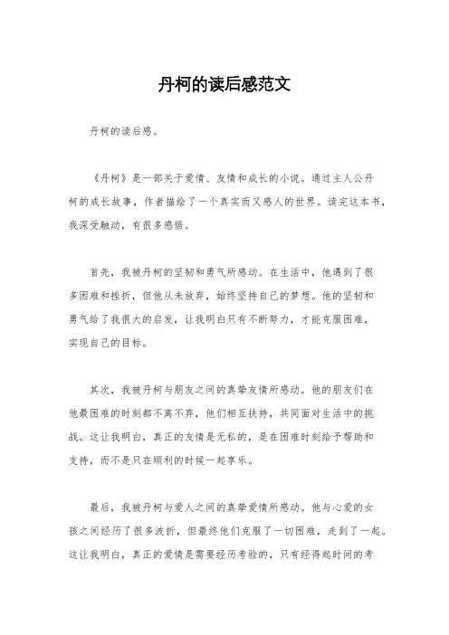 丹柯的读后感范文